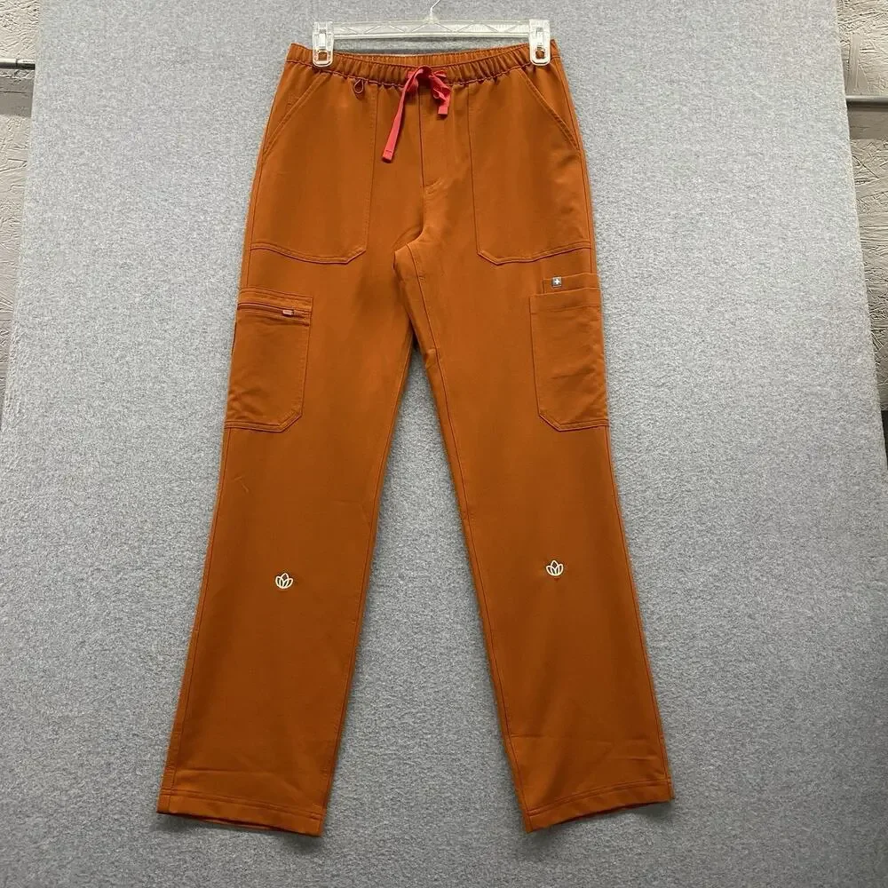 FIGS Scrub Pant Mens Medium Tall Rust Orange Cairo Cargo Medical Nurse NWOT 5917